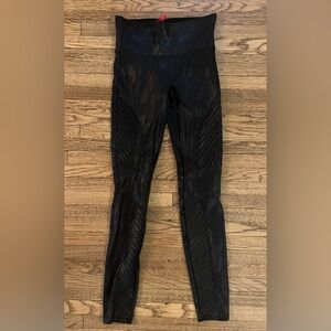 Spanx Faux Leather Moto Leggings Black S